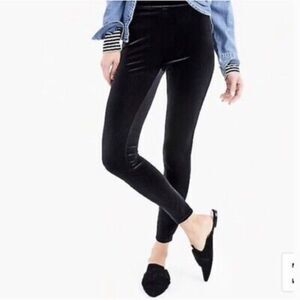 J. Crew Velvet Elastic Waist Black Leggings Pants Size XL Stretchy